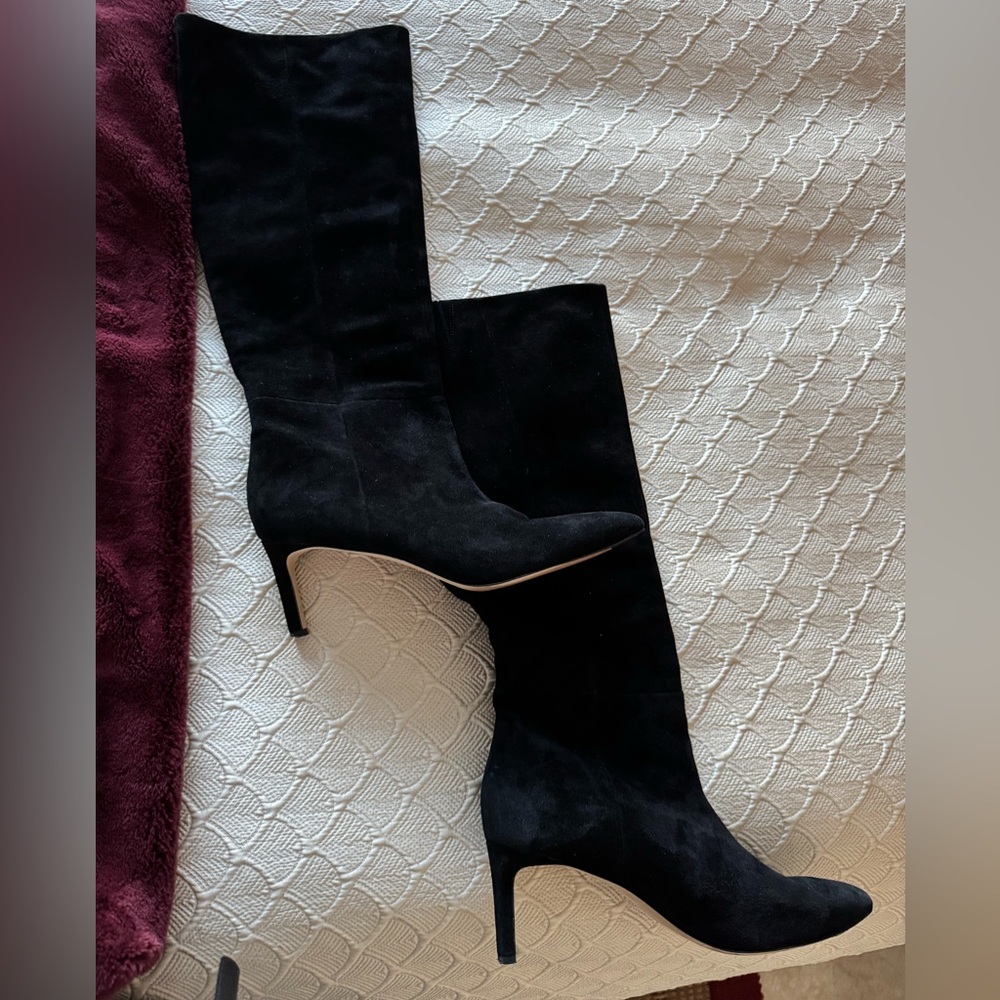 Veronica Beard Classic Black Heeled Boots
